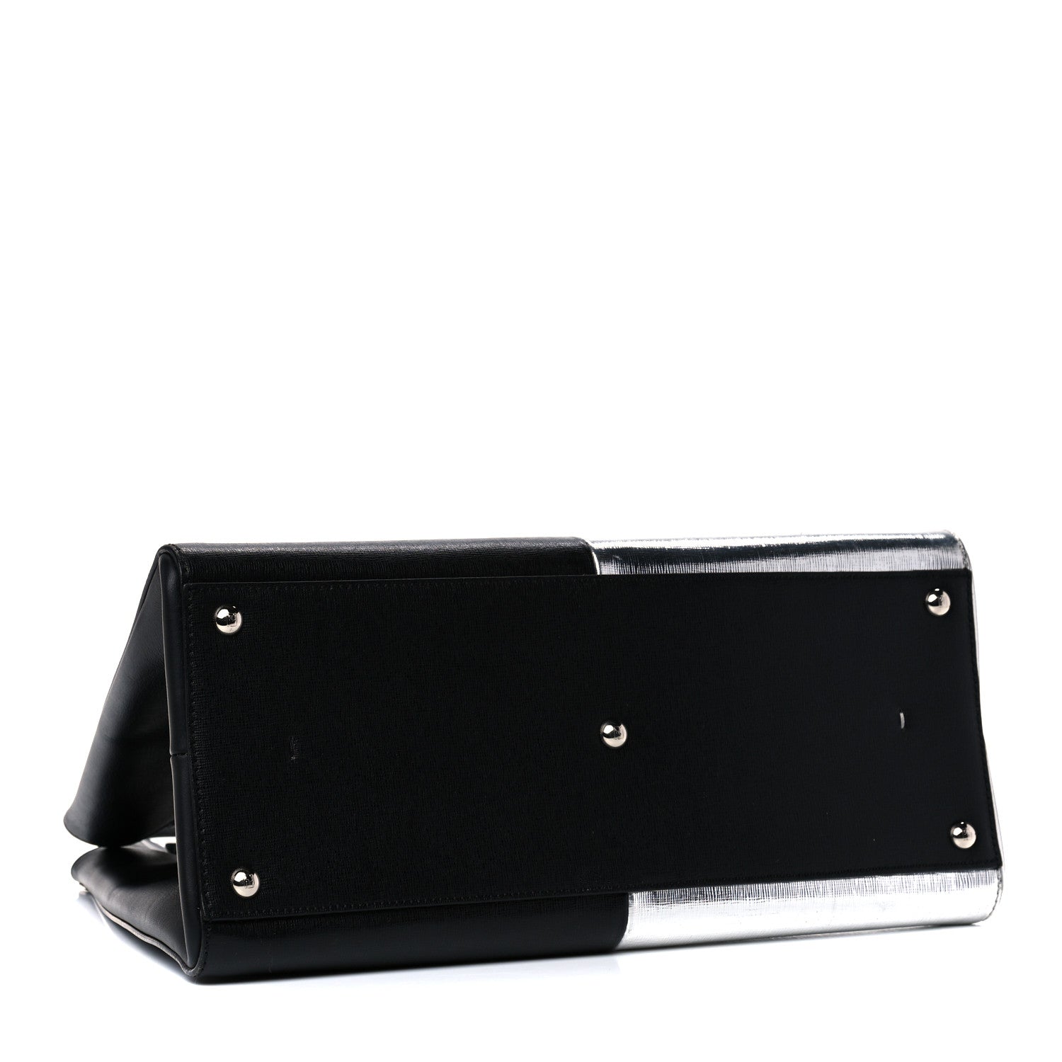 Fendi Vitello Elite Bi Color 3Jours Tote Argento Black 3 of 14
