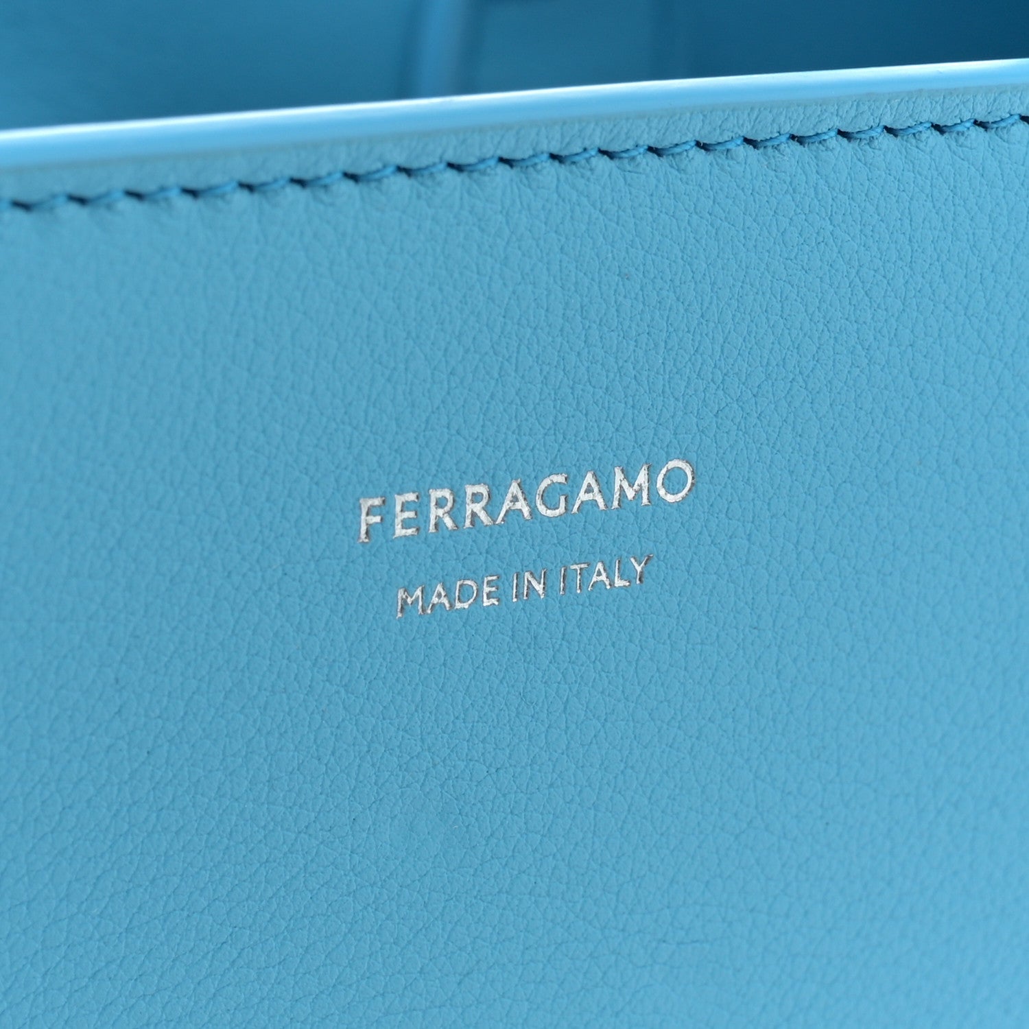 Salvatore Ferragamo Natural Grain Calfskin Small Hug Bag Light Blue 5 of 9