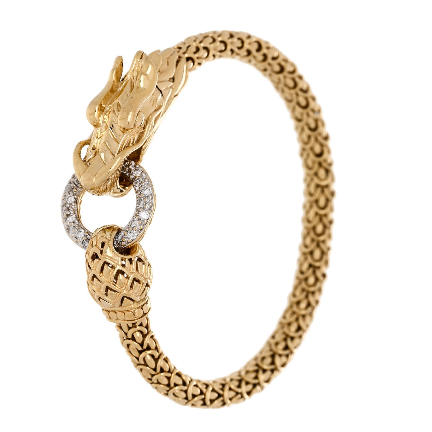 18K Yellow Gold Diamond Legends Naga Bracelet