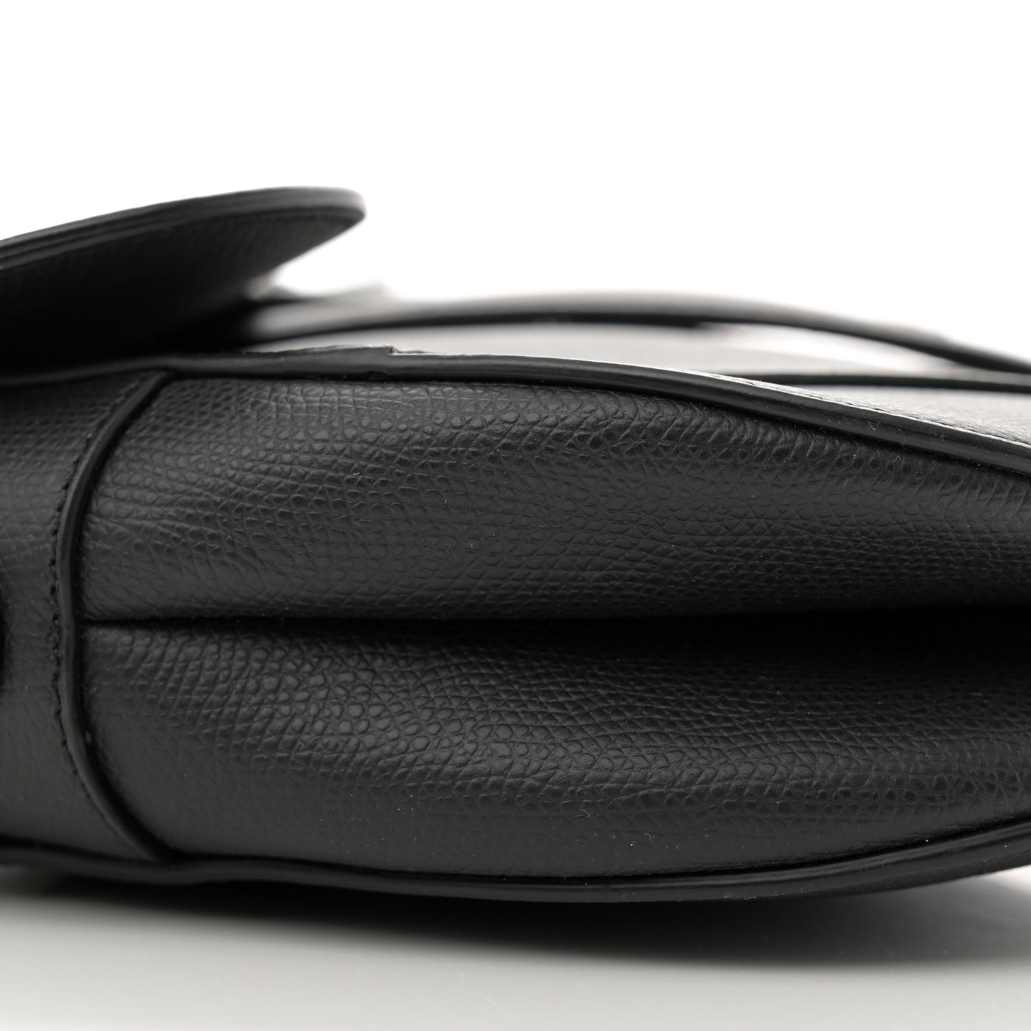 Grained Calfskin Saddle Bag Black