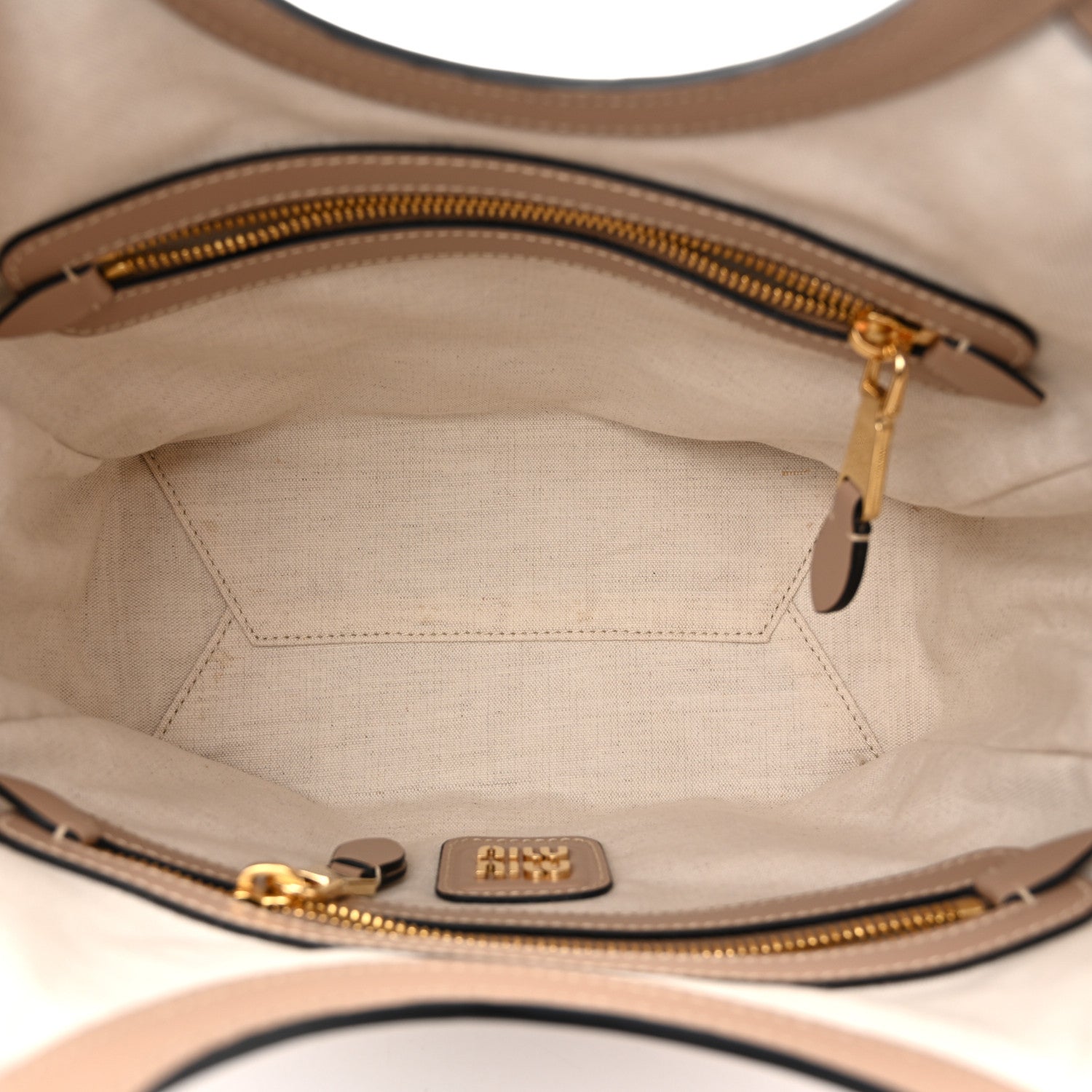 Miu Miu Soft Calf Softy Small Ivy Tote Bag Beige 5 of 9