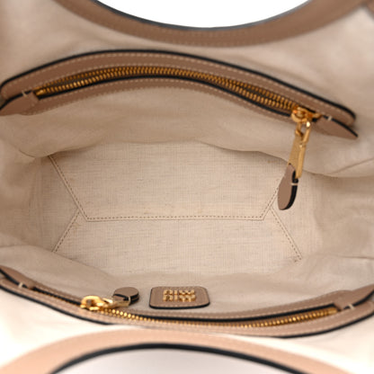 Miu Miu Soft Calf Softy Small Ivy Tote Bag Beige 5 of 9