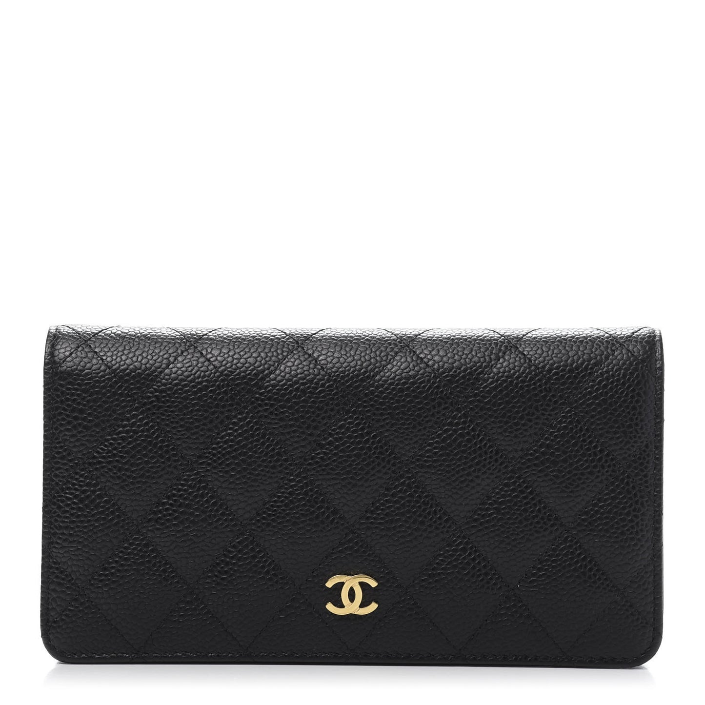 Caviar Quilted Yen Wallet Black