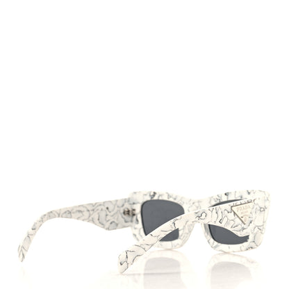 Prada Acetate Symbole Sunglasses SPR 13Z White Marble 4 of 8