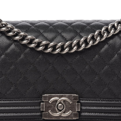 Chanel Caviar Quilted Medium Boy Flap Black 11 of 12