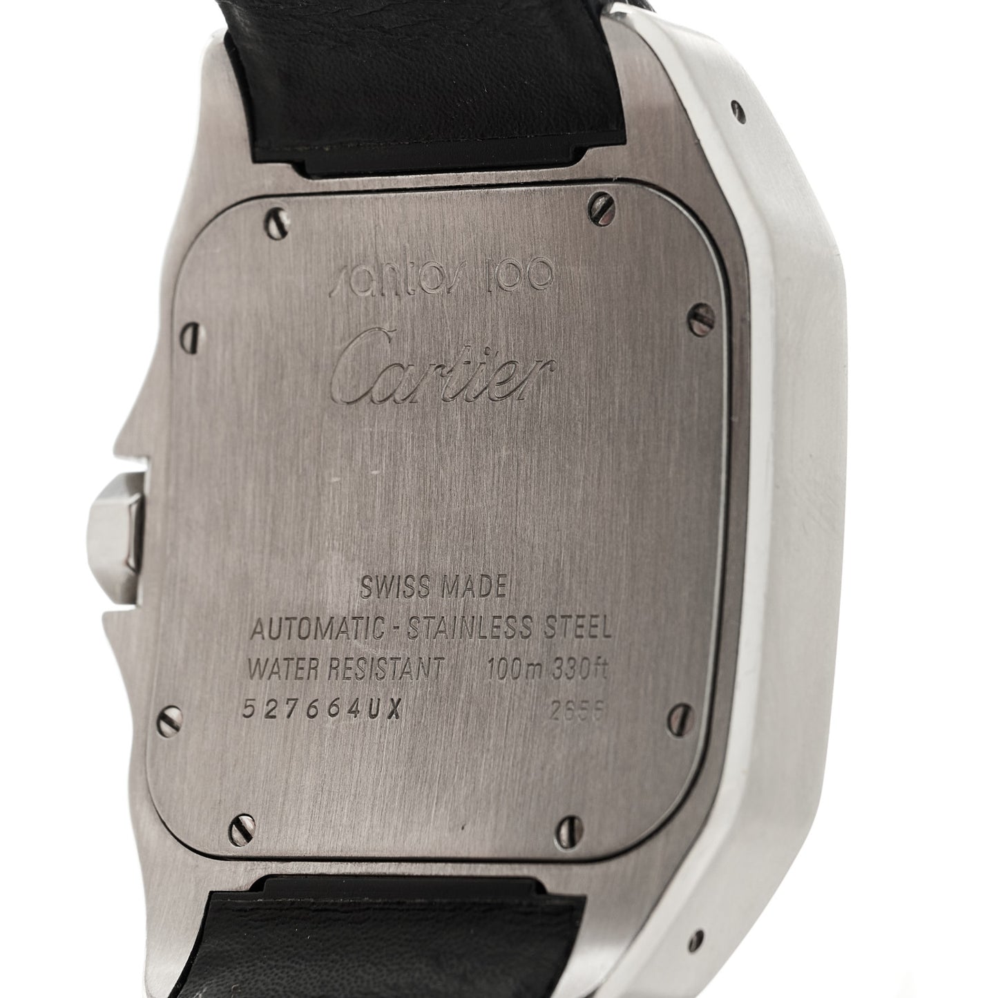 Stainless Steel Alligator 38mm Santos 100 Automatic Watch