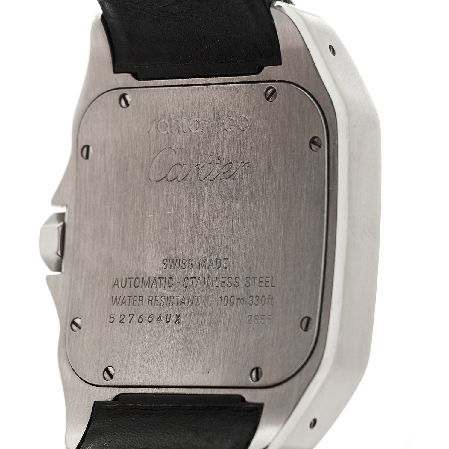 Cartier Stainless Steel Alligator 38mm Santos 100 Automatic Watch 4 of 4