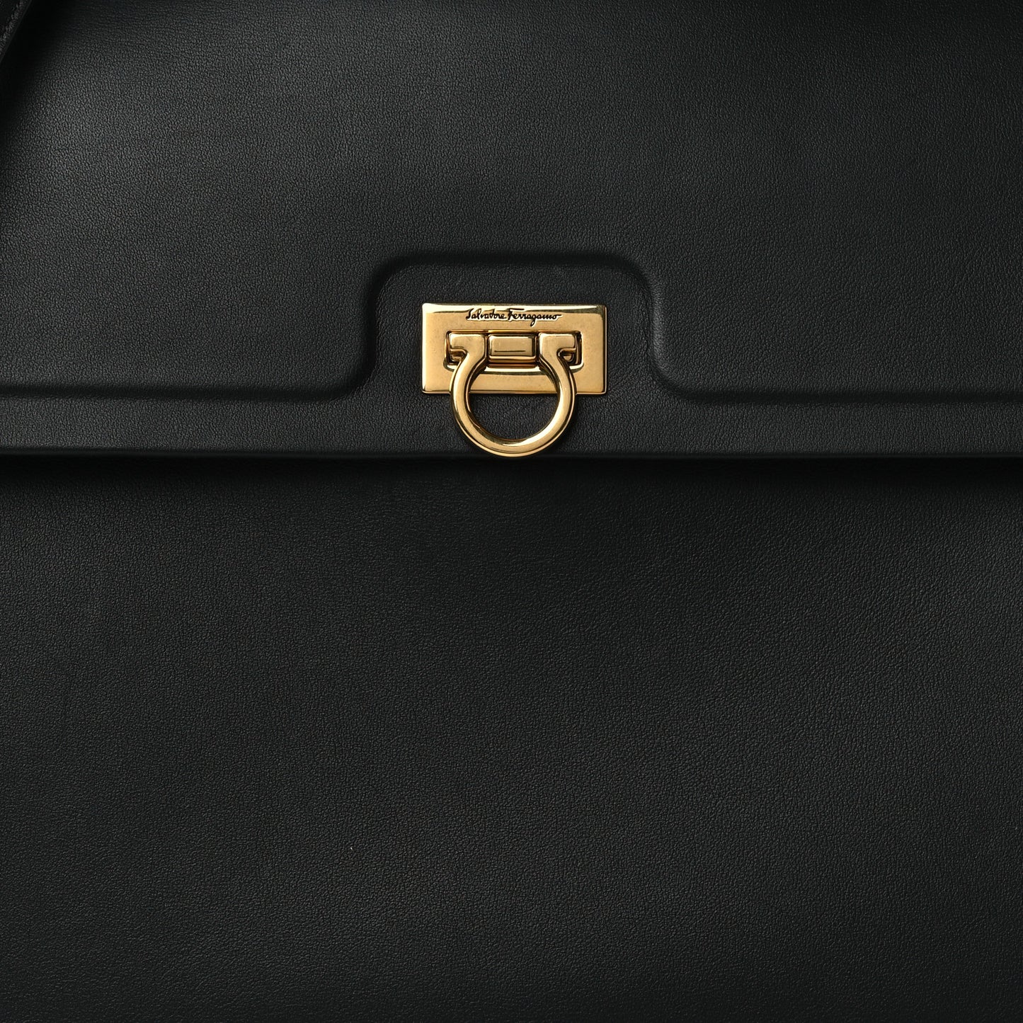 Calfskin Trifolio Top Handle Bag Black