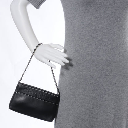 Chanel Leather Lax Pochette Bag Black 2 of 7