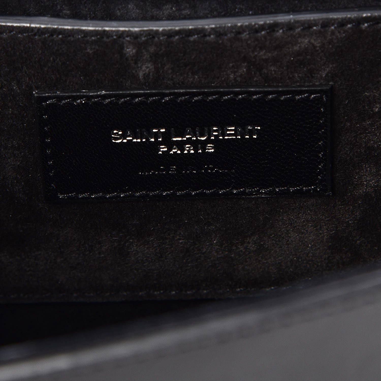 Saint Laurent Calfskin Fringe Medium Snake Monogram Satchel Black 6 of 6
