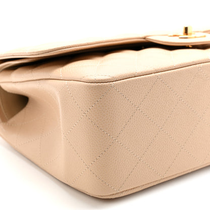 Chanel Caviar Quilted Jumbo Double Flap Light Beige 9 of 12