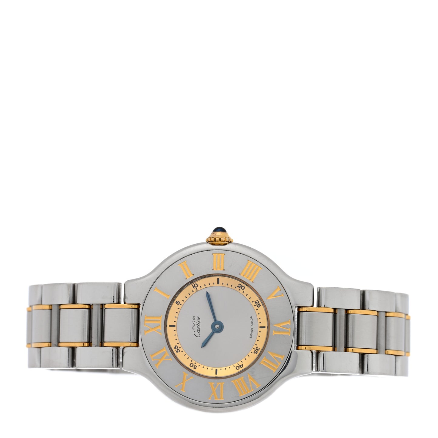 Stainless Steel 18K Yellow Gold 28mm Must de 21 Quartz Watch