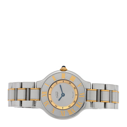 Cartier Stainless Steel 18K Yellow Gold 28mm Must de 21 Quartz Watch 2 of 4