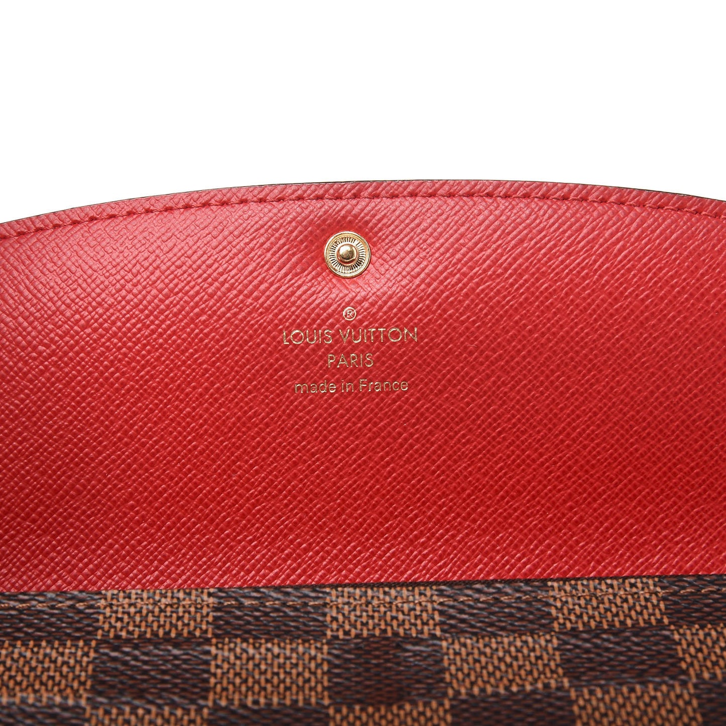 Damier Ebene Emilie Wallet Red