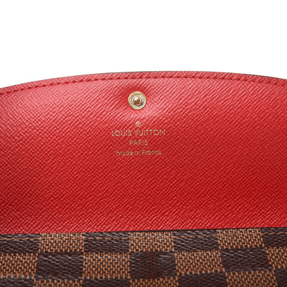 Louis Vuitton Damier Ebene Emilie Wallet Red 6 of 7