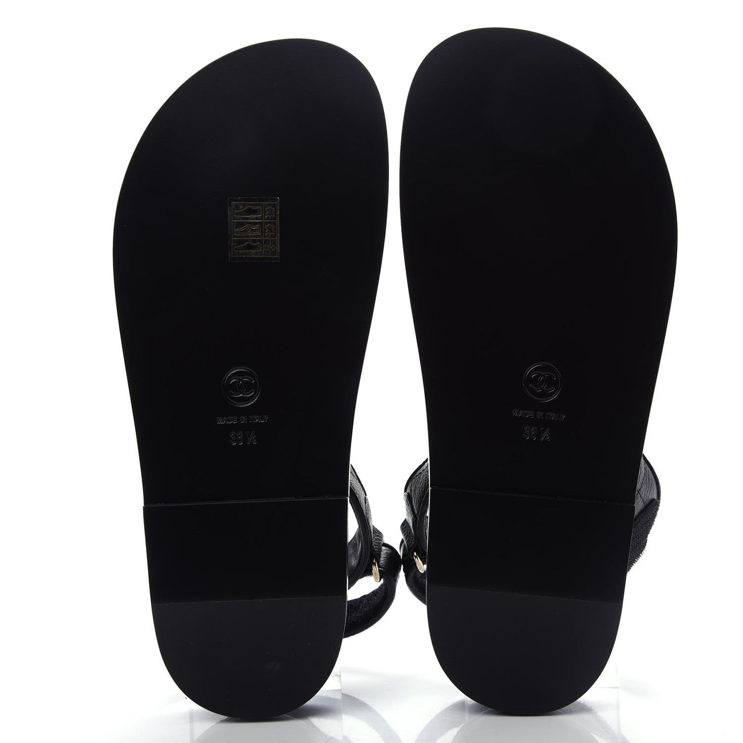 Grained Calfskin Velcro Dad Sandals 36.5 Black