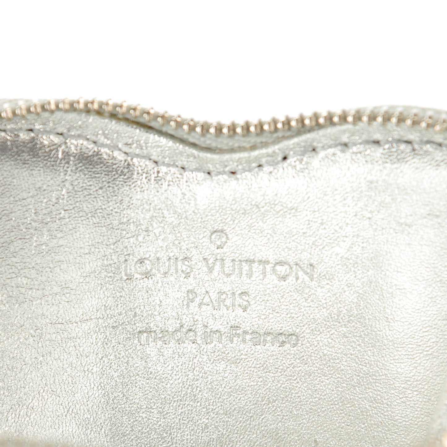 Monogram Miroir Heart Coin Purse Silver