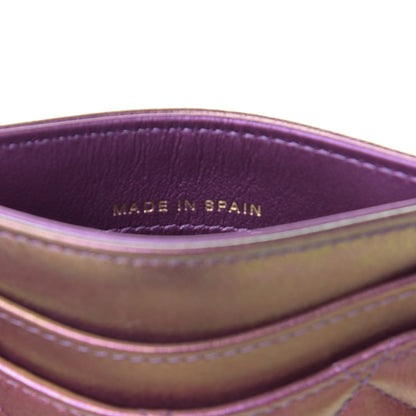 Chanel Iridescent Lambskin Quilted Card Holder Purple 7 of 9