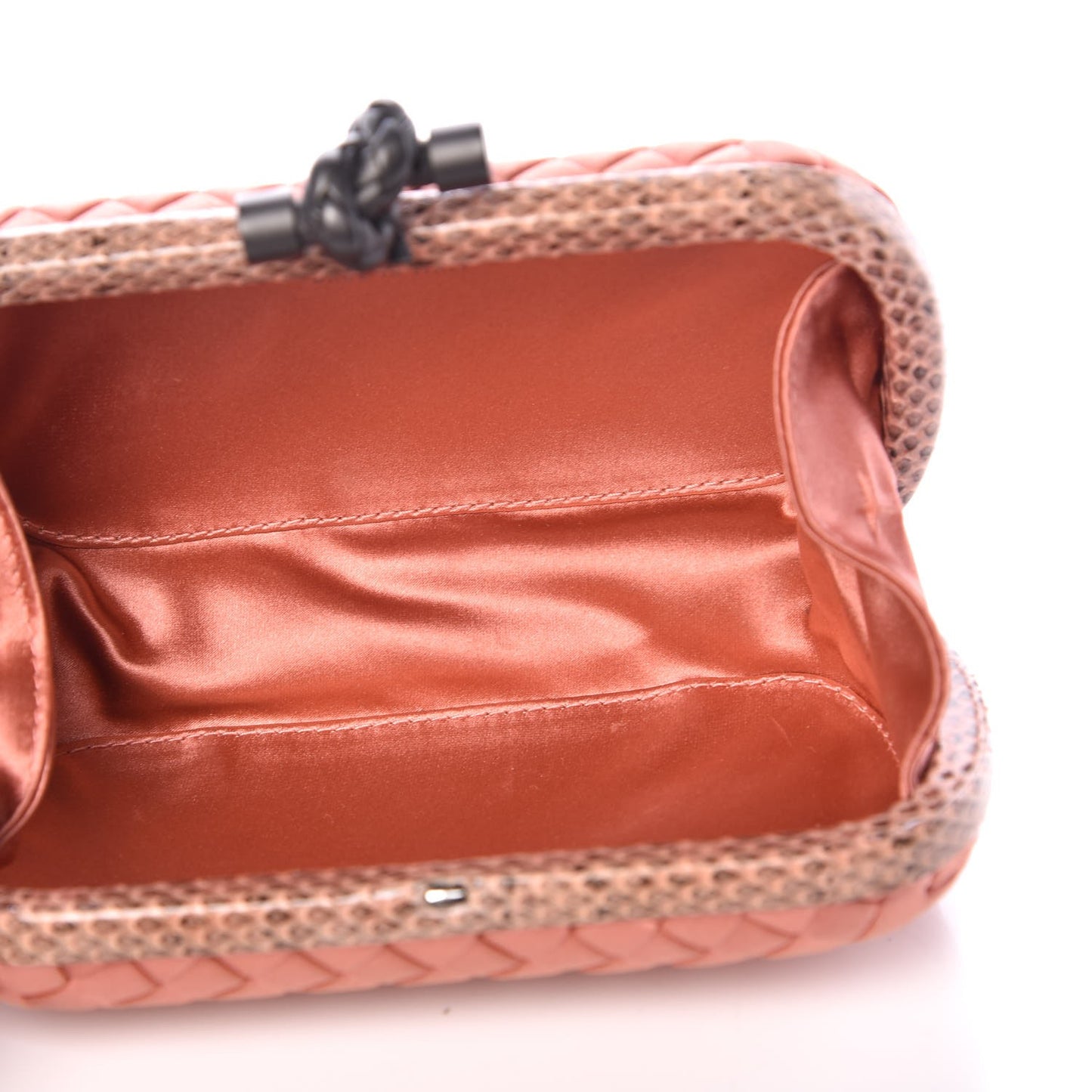 Satin Intreccio Impero Ayers Knot Clutch Dark Pink