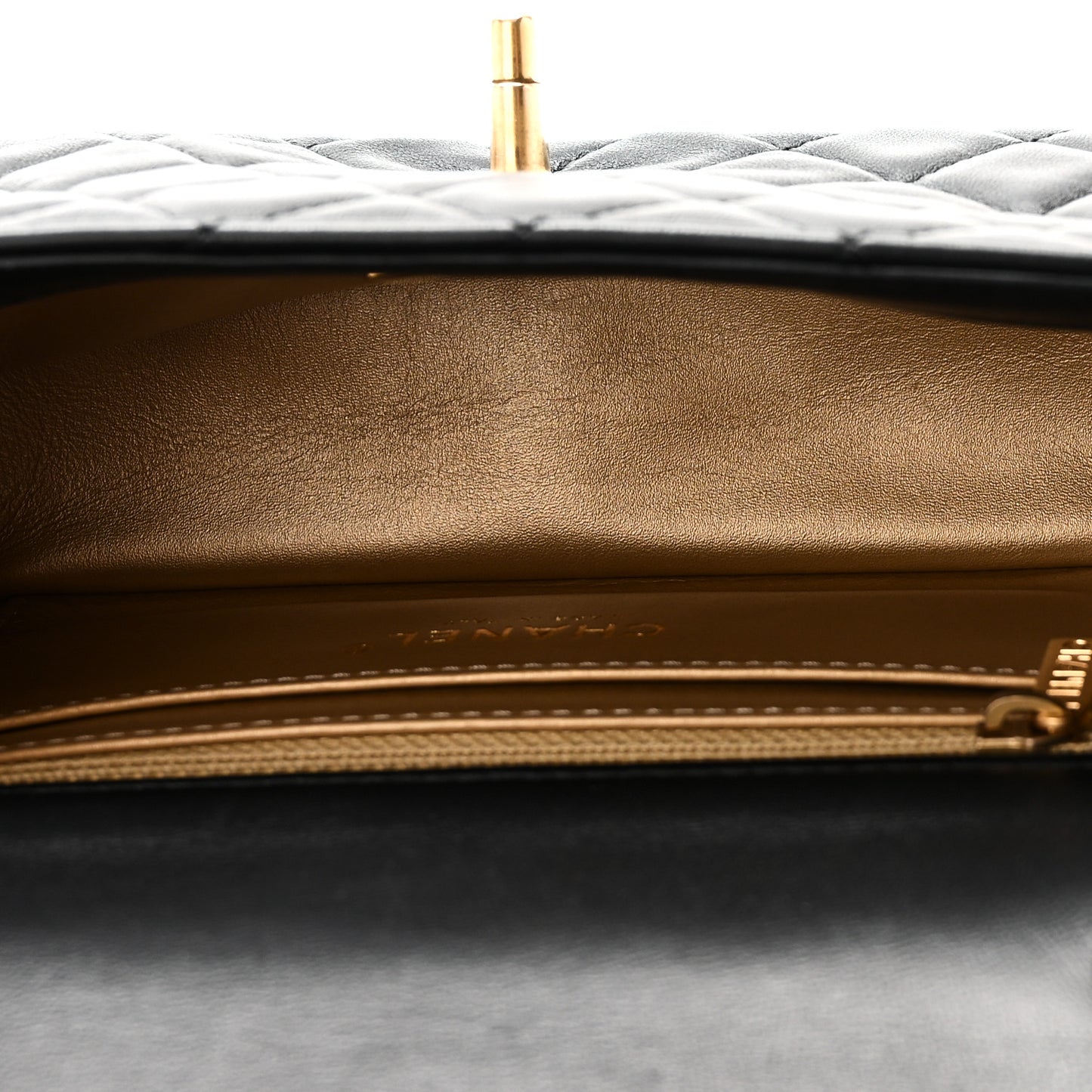 Lambskin Quilted Mini Rectangular Pearl Crush Flap Black