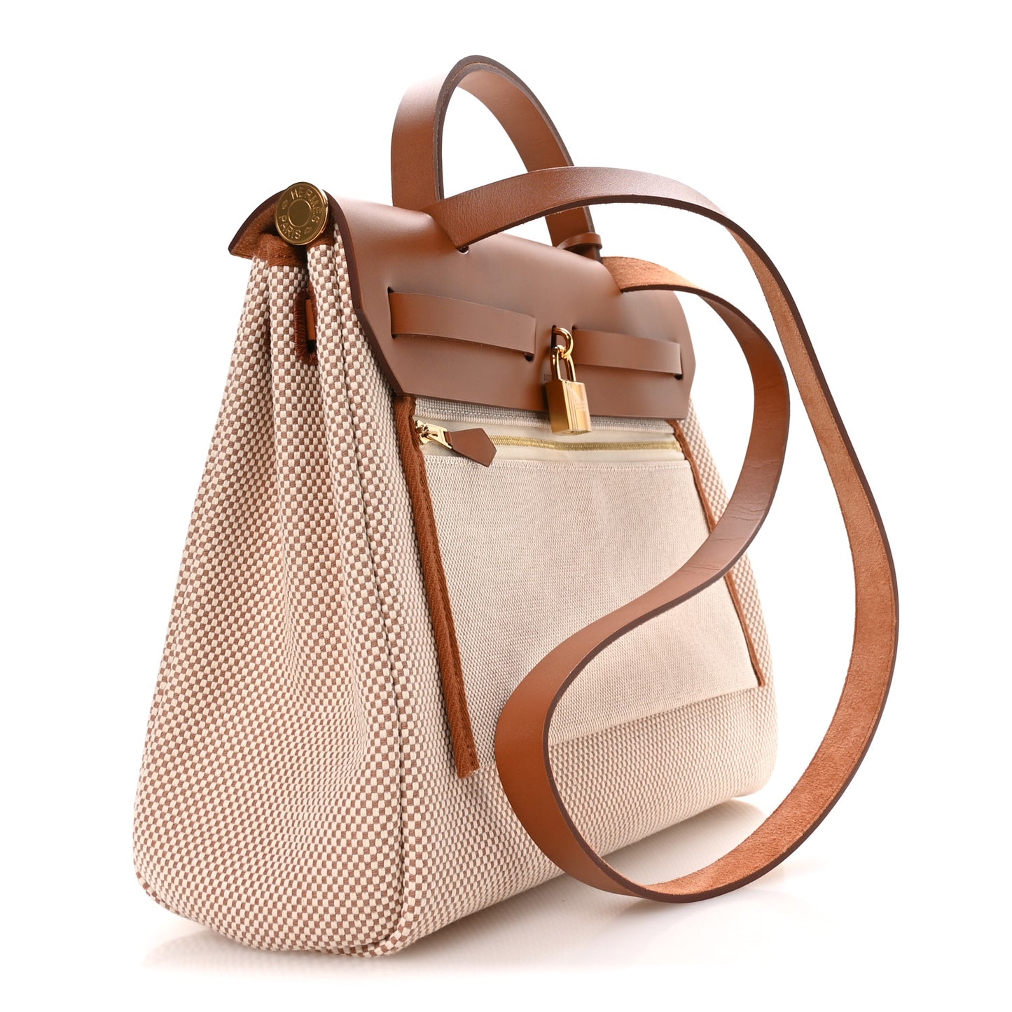 Vache Hunter Criss Viking Herbag Zip Retourne 31 PM Ecru Beige Fauve