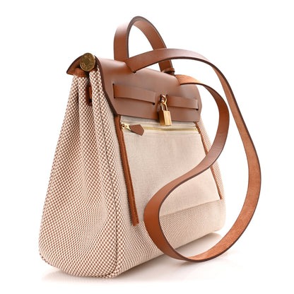 Hermes Vache Hunter Criss Viking Herbag Zip Retourne 31 PM Ecru Beige Fauve 4 of 12