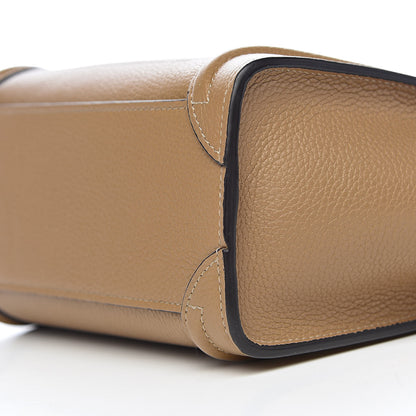 Celine Drummed Calfskin Nano Luggage Dune 8 of 9