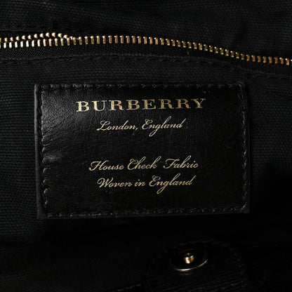 Burberry Grainy Calfskin House Check Small Canterbury Tote Black 11 of 25