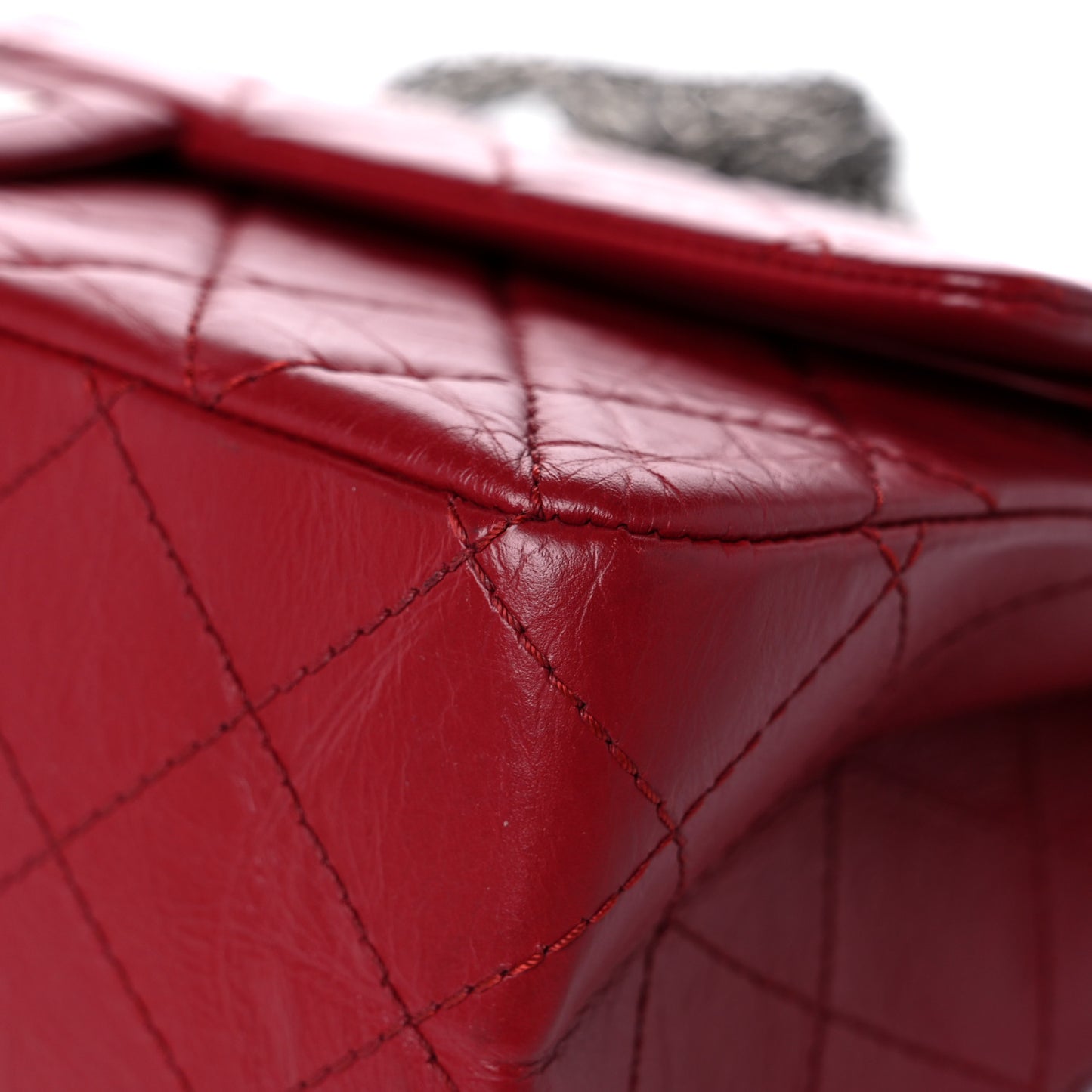 Aged Calfskin Quilted 2.55 Reissue 227 Flap Red