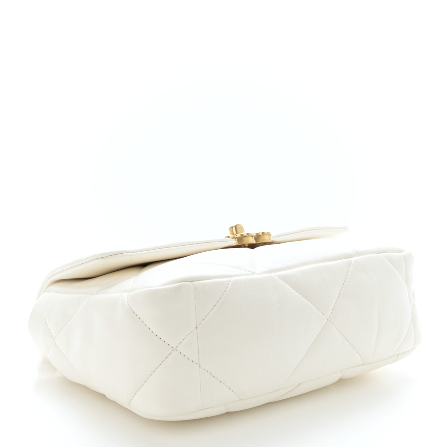 Goatskin Quilted Medium Chanel 19 Flap White