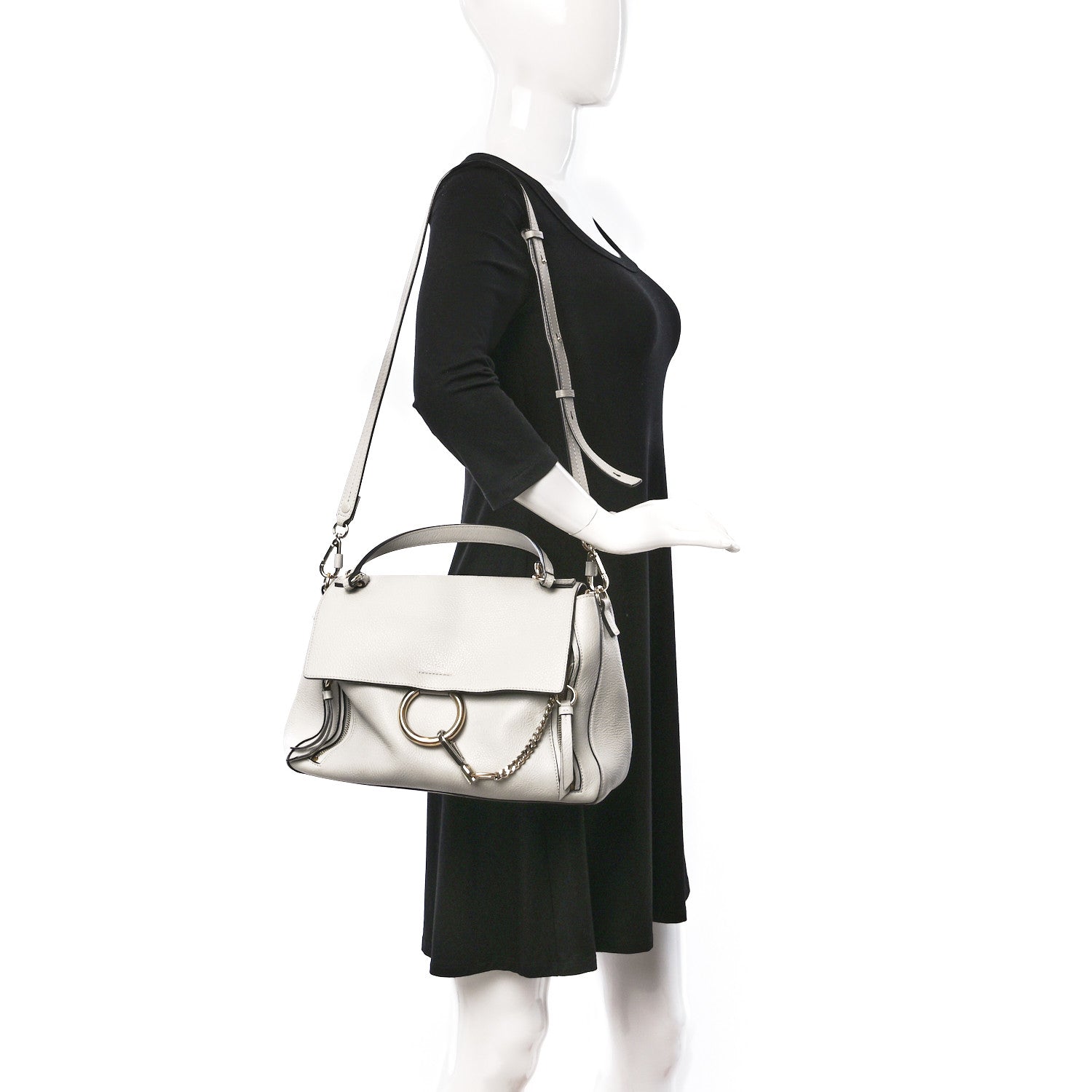 Chloe Calfskin Small Faye Day Shoulder Bag Motty Grey 2 of 9