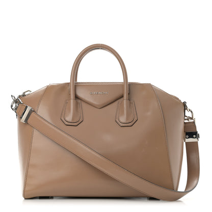 Givenchy Shiny Lord Calfskin Medium Antigona Dark Beige 1 of 20