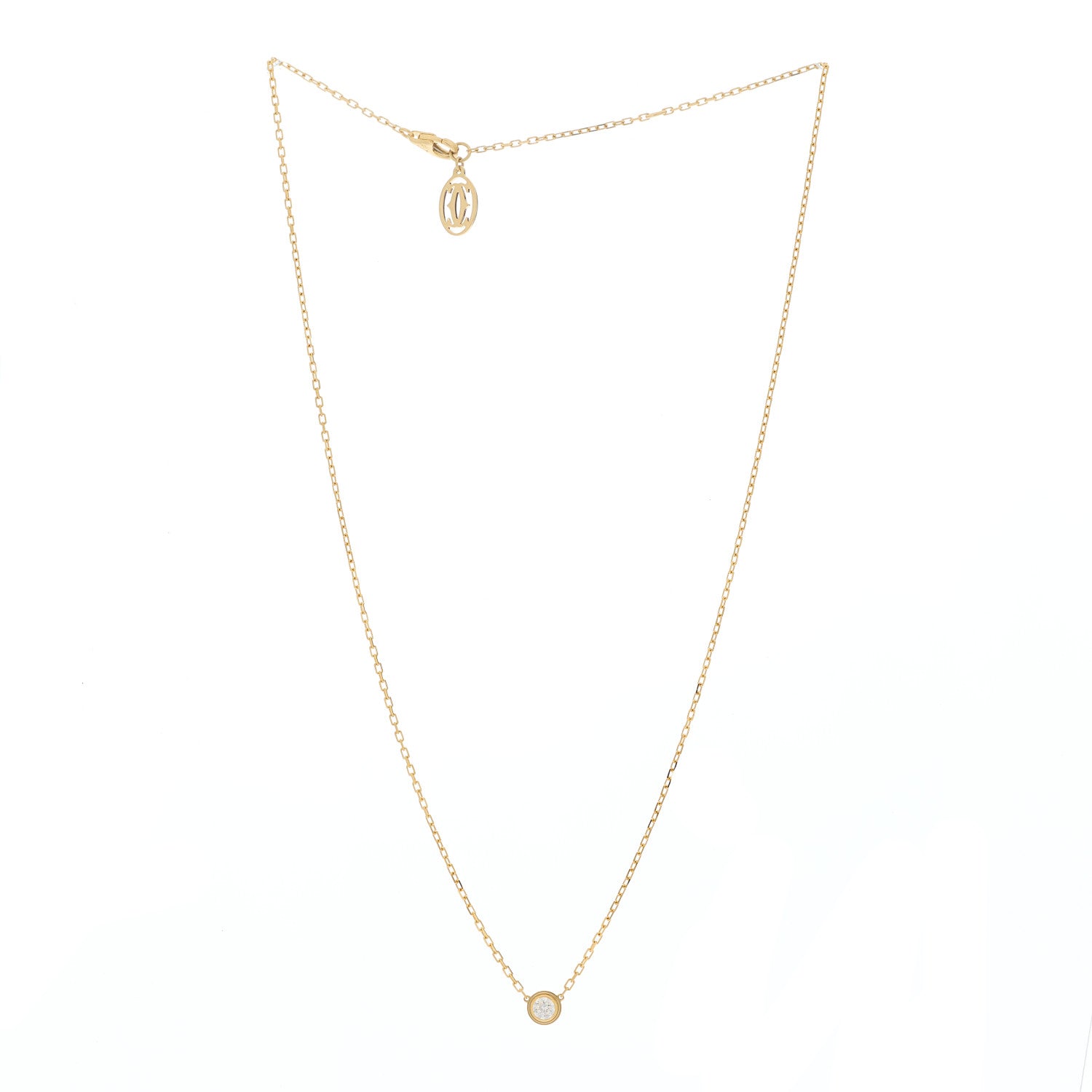 Cartier 18K Yellow Gold Diamond LM D'Amour Pendant Necklace 3 of 5
