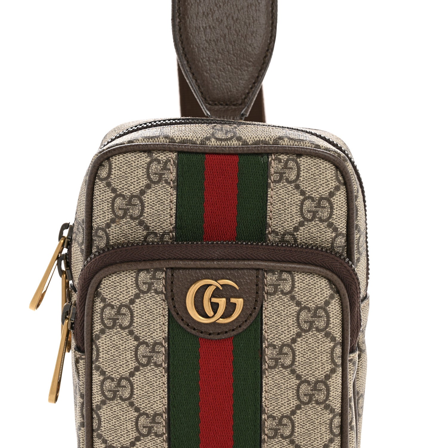 Gucci GG Supreme Monogram Web Mini Ophidia Messenger Brown 8 of 11