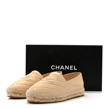 Chanel Lambskin Quilted CC Espadrilles 36 Beige 10 of 10