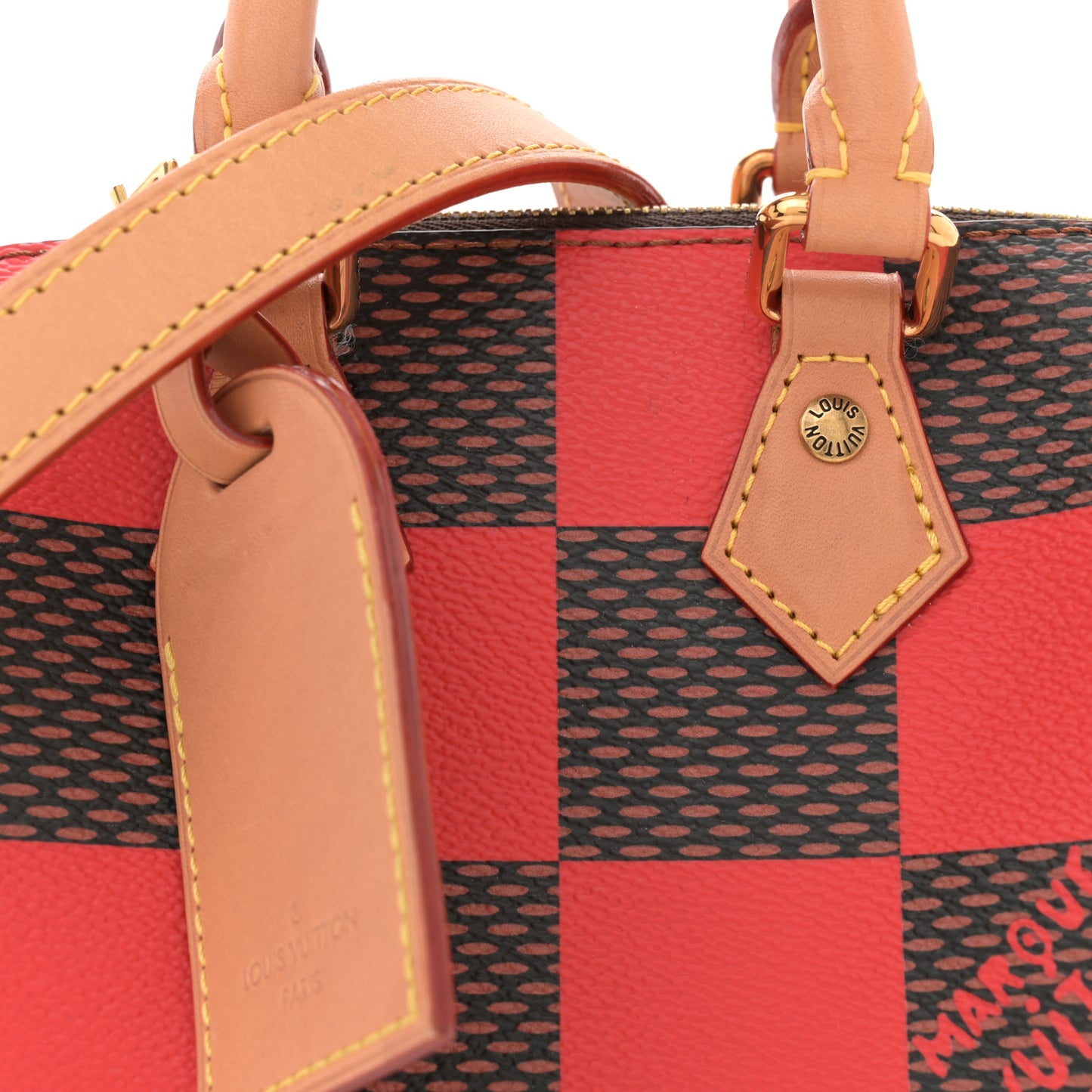 Damier Pop Speedy Bandouliere 18 Red