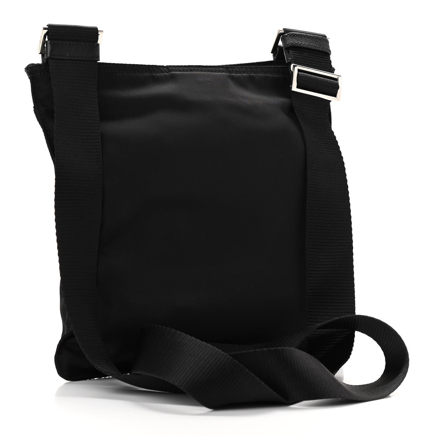 Prada Nylon Vela Flat Messenger Bag Black 3 of 9