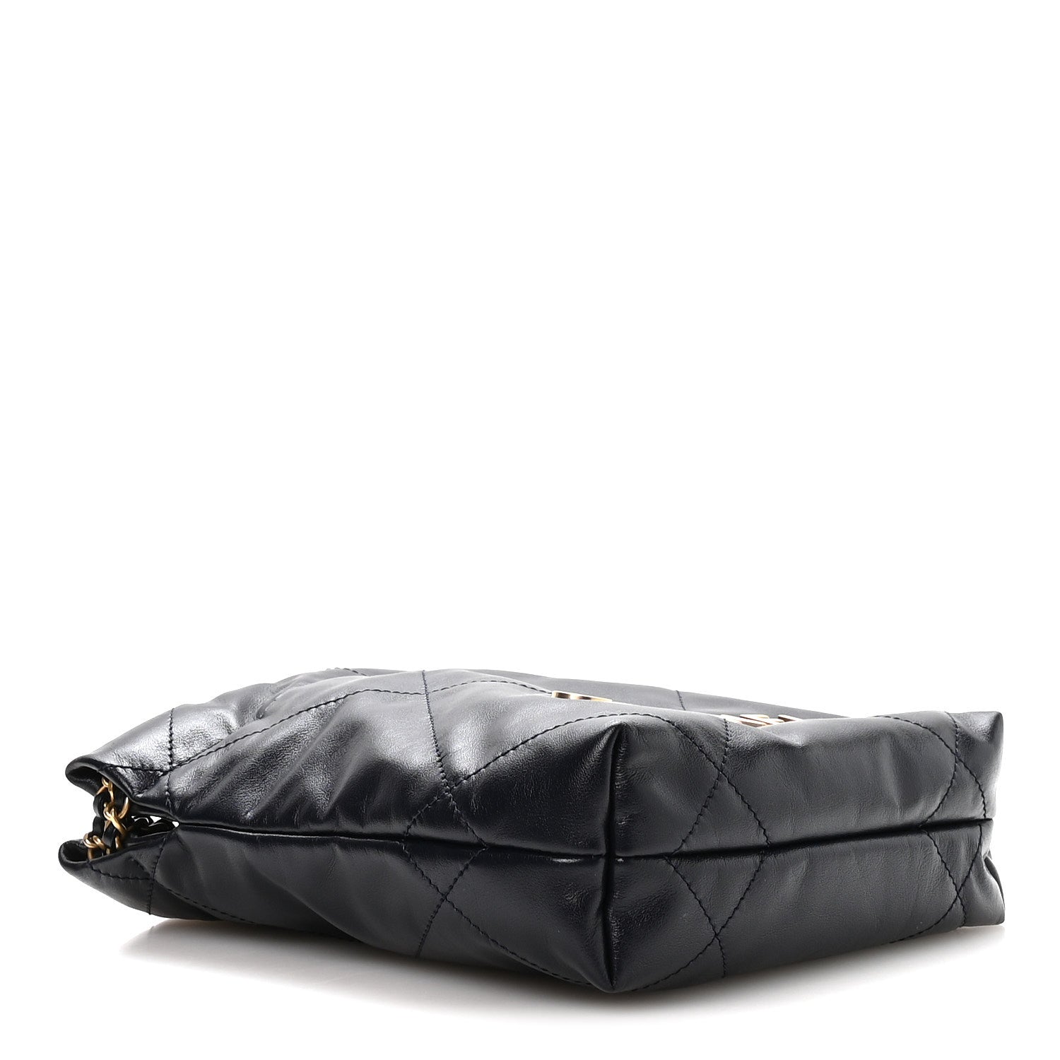 Chanel Shiny Calfskin Quilted Mini Chanel 22 Navy Blue 3 of 10