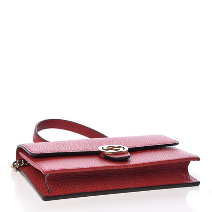 Gucci Dollar Calfskin Interlocking G Chain Wallet Red 4 of 10