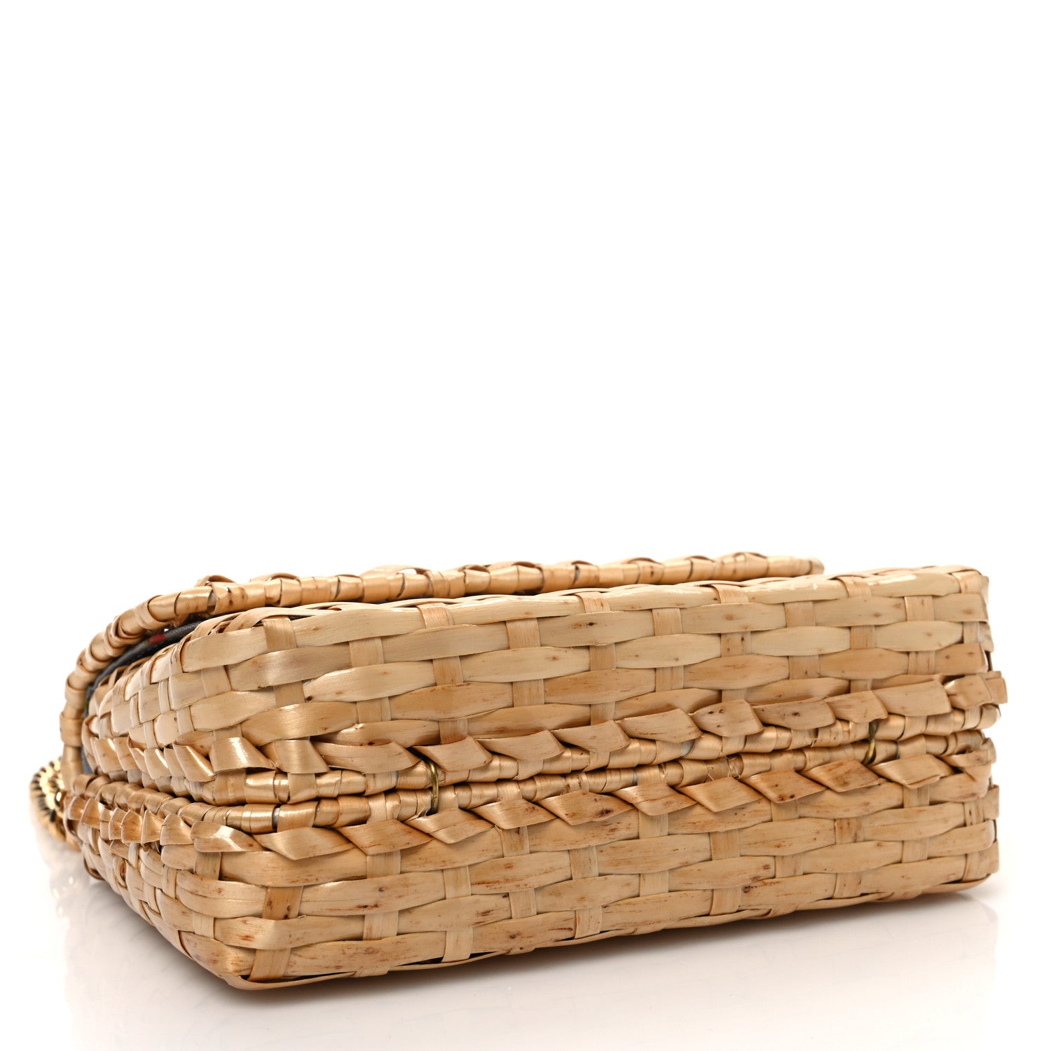 Gucci Glazed Wicker Mini Cestino Shoulder Bag Natural 7 of 20