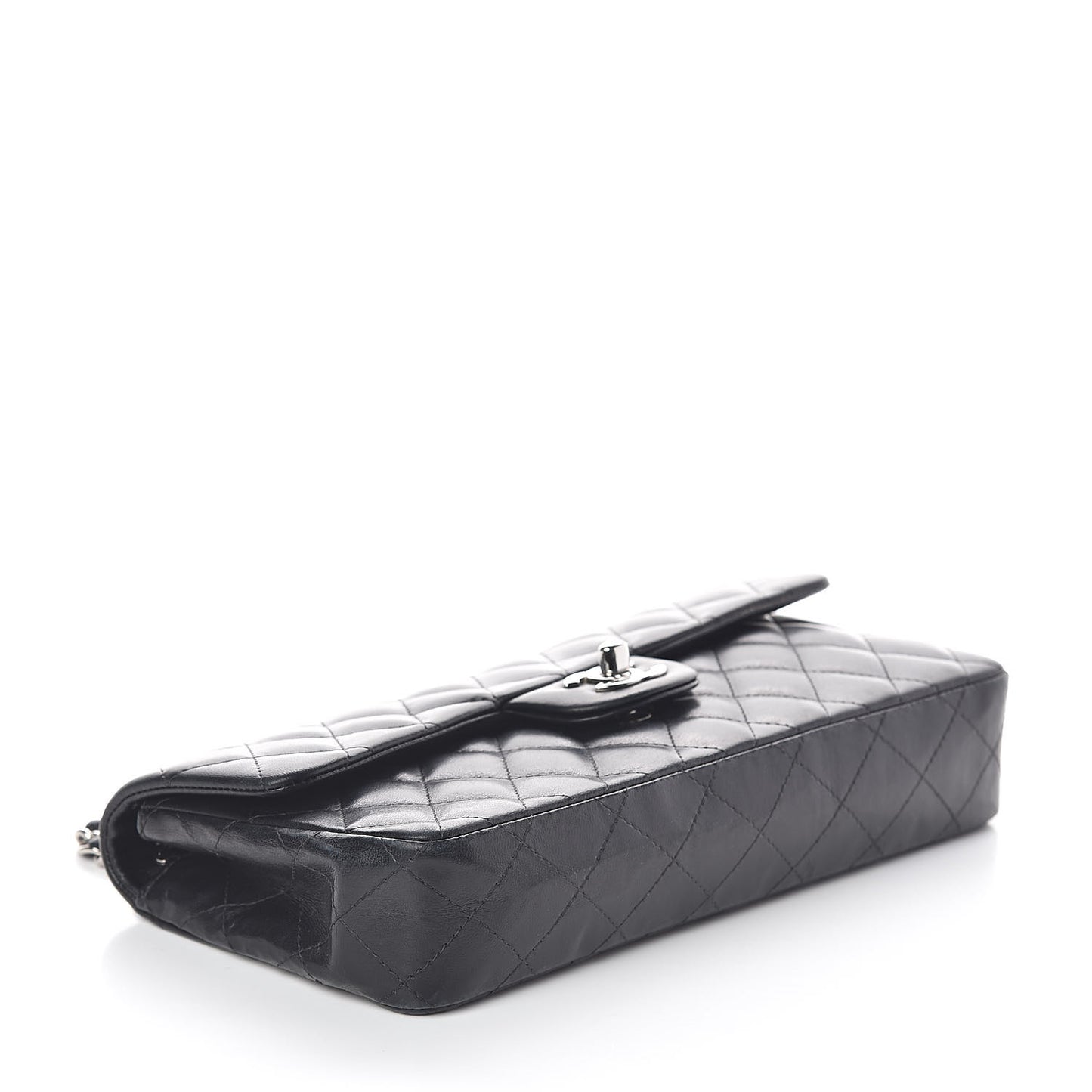 Lambskin Quilted East West Flap Black