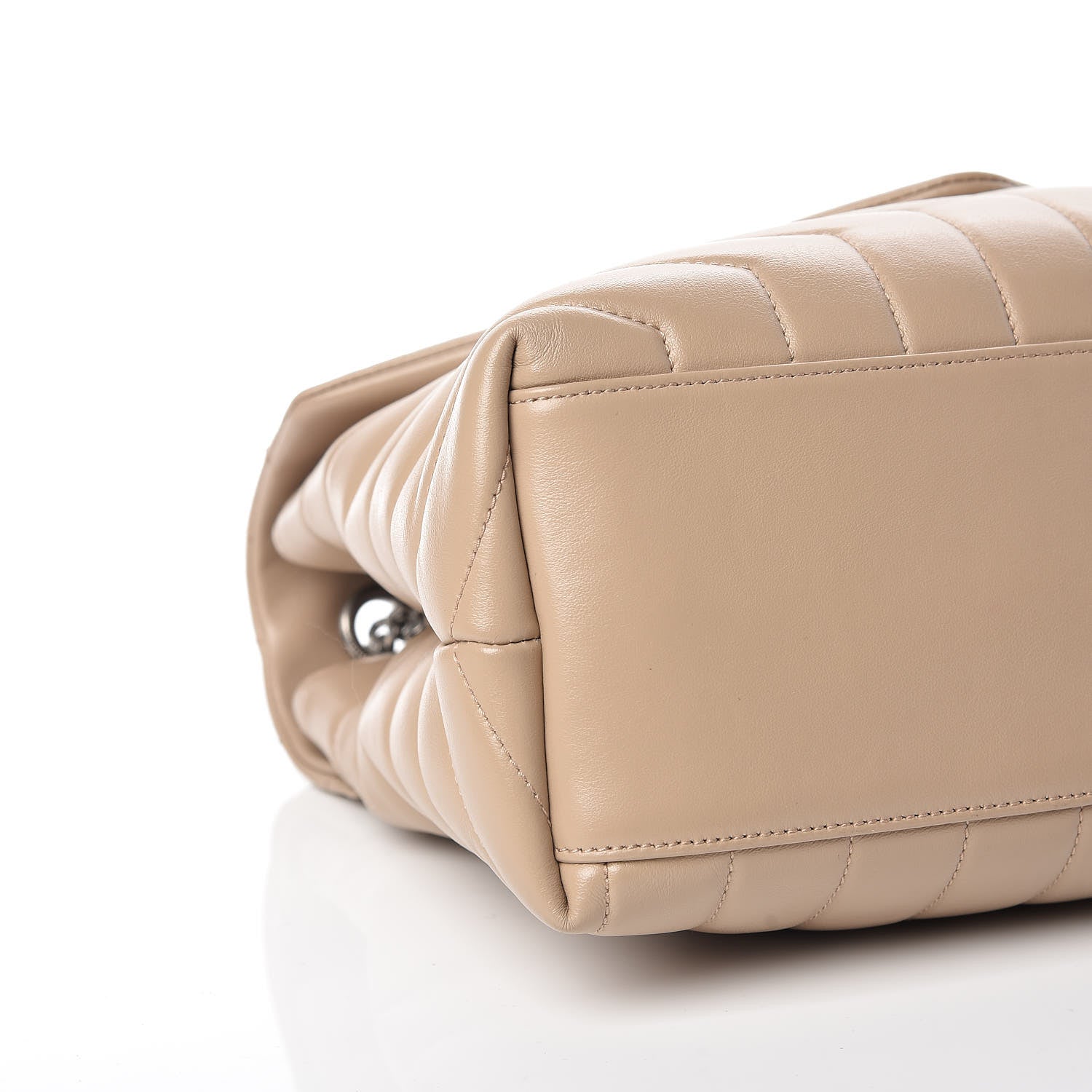 Saint Laurent Calfskin Y Quilted Monogram Medium Loulou Chain Satchel Dark Beige 5 of 11