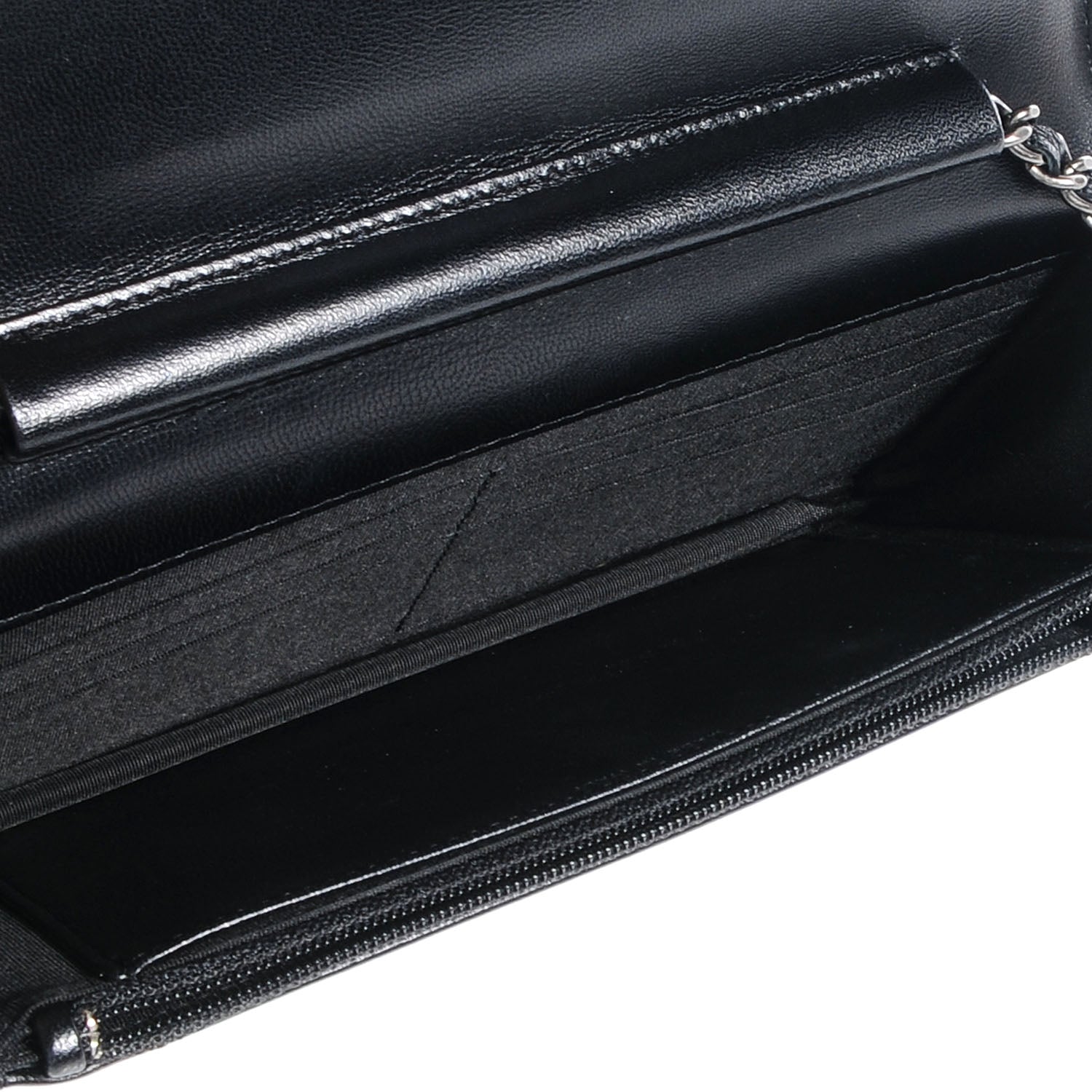 Chanel Lambskin Quilted Boy Wallet On Chain WOC Black 5 of 7