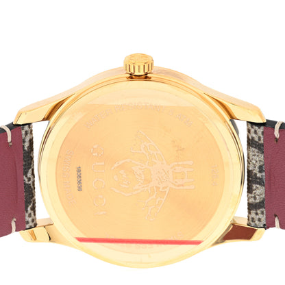 Gucci Stainless Steel Canvas 38mm G-Timeless Supreme GG Blooms Quartz Watch Brown 4 of 4