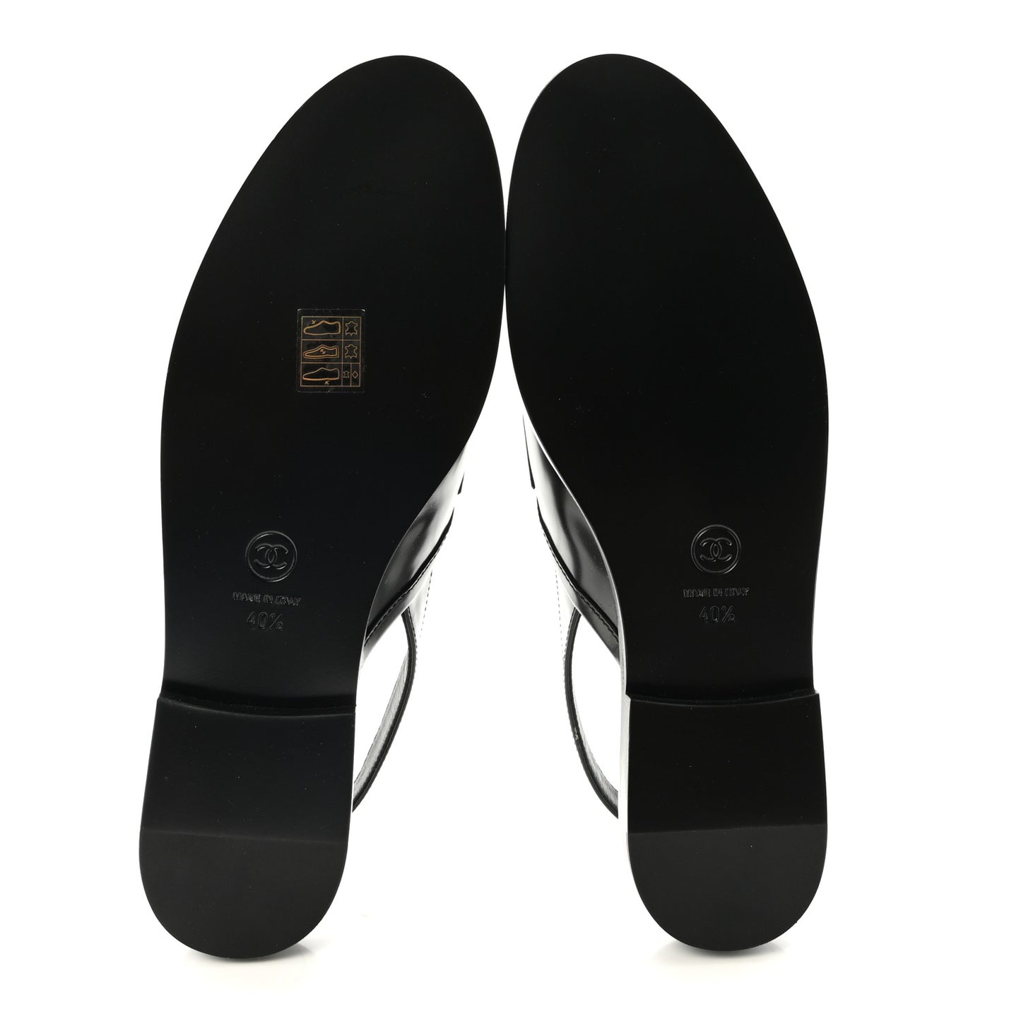 Shiny Calfskin Slingback Loafers 40.5 Black