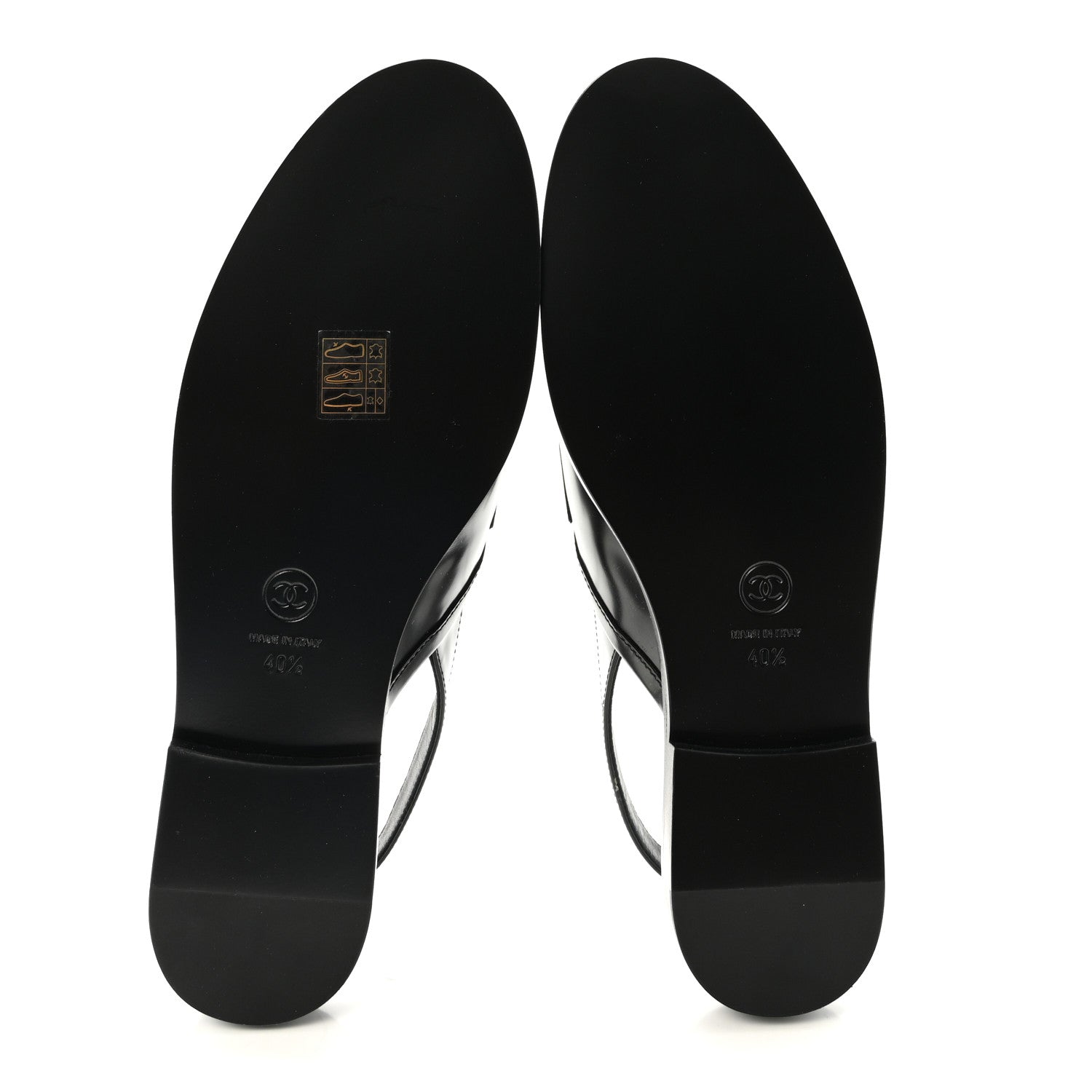 Chanel Shiny Calfskin Slingback Loafers 40.5 Black 6 of 10