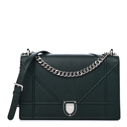 Christian Dior Grained Calfskin Large Diorama Flap Bag Green 1 of 4