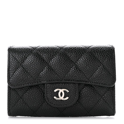 Chanel Caviar Quilted Flap Card Holder Wallet Black 1 of 8