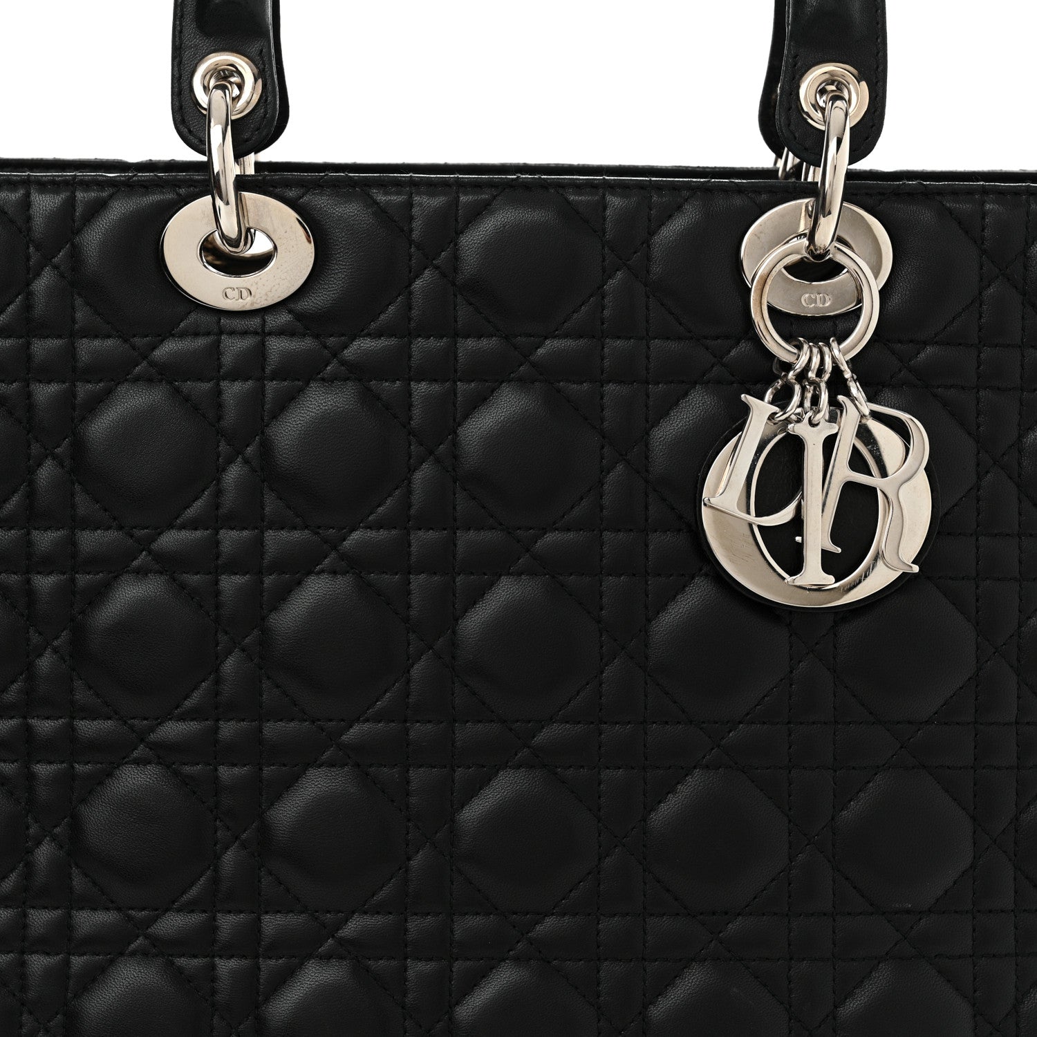 Christian Dior Lambskin Cannage Large Lady Dior Black 8 of 15