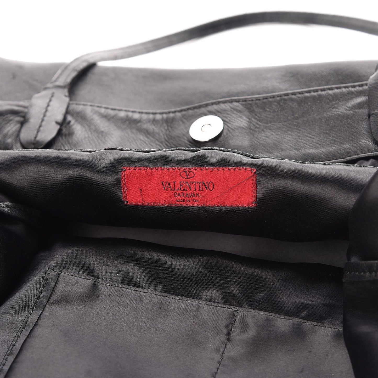 Nappa Studded Rosette Tote Black